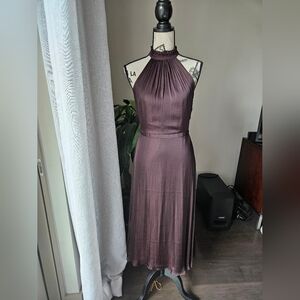 Banana Republic satin halter midi dress